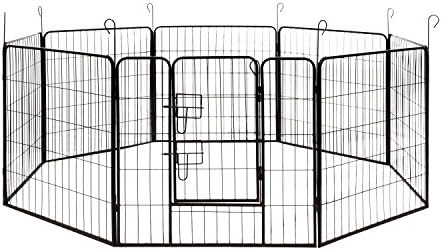 אלקו כלב מלונה לחיות מחמד לול / כבד החובה תרגיל כלוב גדר / 8 פנל / 32 על 32 סנטימטרים / שחור | דק32 על 32